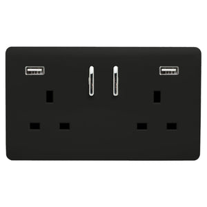 Trendiswitch Artistic Modern 2 Gang 2x USB 3100mA Plug Socket