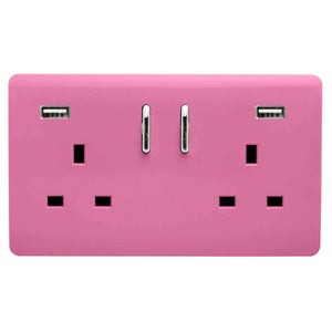 Trendiswitch Artistic Modern 2 Gang 2x USB 3100mA Plug Socket