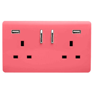 Trendiswitch Artistic Modern 2 Gang 2x USB 3100mA Plug Socket