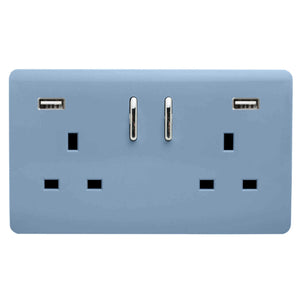 Trendiswitch Artistic Modern 2 Gang 2x USB 3100mA Plug Socket
