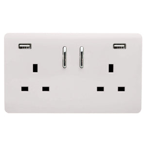 Trendiswitch Artistic Modern 2 Gang 2x USB 3100mA Plug Socket