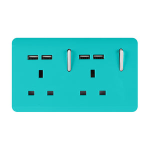 Trendiswitch Artistic Modern 2 Gang 4 Port USB 2100mA Plug Socket