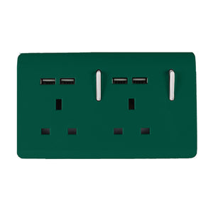 Trendiswitch Artistic Modern 2 Gang 4 Port USB 2100mA Plug Socket