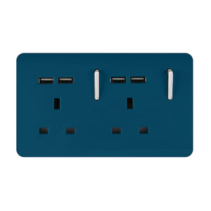 Trendiswitch Artistic Modern 2 Gang 4 Port USB 2100mA Plug Socket