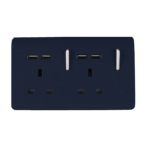 Trendiswitch Artistic Modern 2 Gang 4 Port USB 2100mA Plug Socket