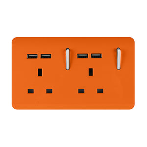 Trendiswitch Artistic Modern 2 Gang 4 Port USB 2100mA Plug Socket