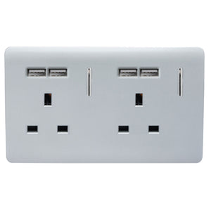 Trendiswitch Artistic Modern 2 Gang 4 Port USB 2100mA Plug Socket
