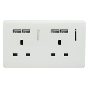 Trendiswitch Artistic Modern 2 Gang 4 Port USB 2100mA Plug Socket