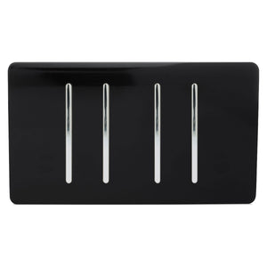 Trendiswitch Artistic Modern 4 Gang 1 or 2 Way Light Switch Twin Plate