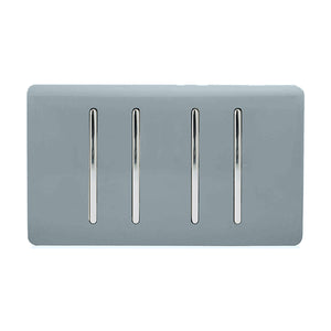 Trendiswitch Artistic Modern 4 Gang 1 or 2 Way Light Switch Twin Plate