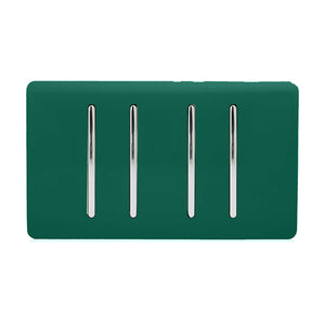 Trendiswitch Artistic Modern 4 Gang 1 or 2 Way Light Switch Twin Plate
