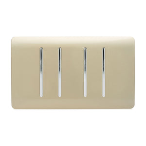 Trendiswitch Artistic Modern 4 Gang 1 or 2 Way Light Switch Twin Plate