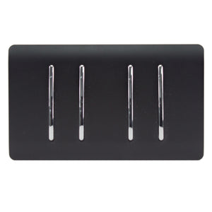 Trendiswitch Artistic Modern 4 Gang 1 or 2 Way Light Switch Twin Plate
