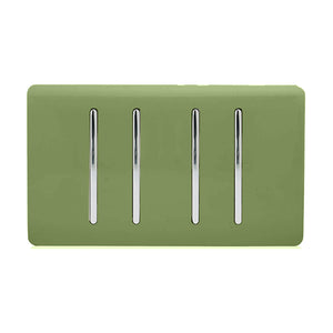 Trendiswitch Artistic Modern 4 Gang 1 or 2 Way Light Switch Twin Plate
