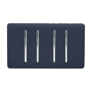 Trendiswitch Artistic Modern 4 Gang 1 or 2 Way Light Switch Twin Plate