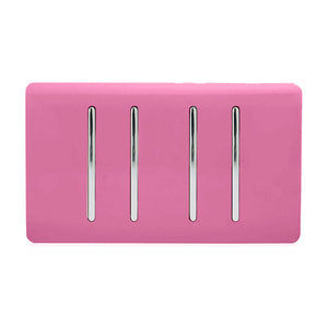 Trendiswitch Artistic Modern 4 Gang 1 or 2 Way Light Switch Twin Plate