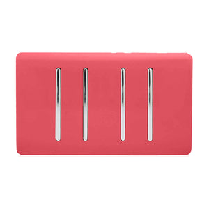 Trendiswitch Artistic Modern 4 Gang 1 or 2 Way Light Switch Twin Plate
