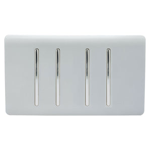 Trendiswitch Artistic Modern 4 Gang 1 or 2 Way Light Switch Twin Plate