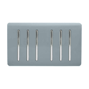 Trendiswitch Artistic Modern 6 Gang 1 or 2 Way Light Switch Twin Plate
