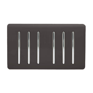Trendiswitch Artistic Modern 6 Gang 1 or 2 Way Light Switch Twin Plate