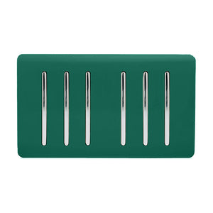Trendiswitch Artistic Modern 6 Gang 1 or 2 Way Light Switch Twin Plate
