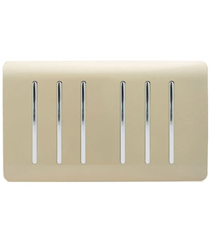 Trendiswitch Artistic Modern 6 Gang 1 or 2 Way Light Switch Twin Plate