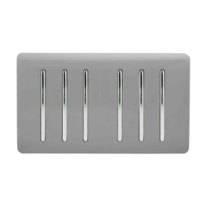 Trendiswitch Artistic Modern 6 Gang 1 or 2 Way Light Switch Twin Plate