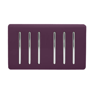Trendiswitch Artistic Modern 6 Gang 1 or 2 Way Light Switch Twin Plate