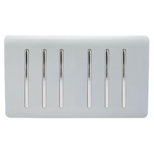 Trendiswitch Artistic Modern 6 Gang 1 or 2 Way Light Switch Twin Plate