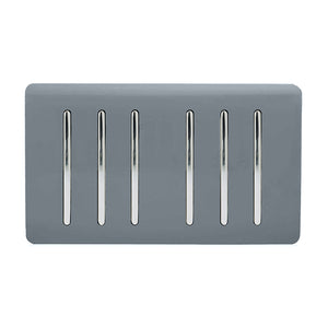Trendiswitch Artistic Modern 6 Gang 1 or 2 Way Light Switch Twin Plate