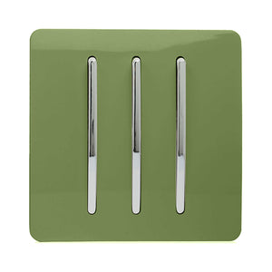 Trendiswitch Artistic Modern 3 Gang 1 or 2 way 10A Rocker Light Switch