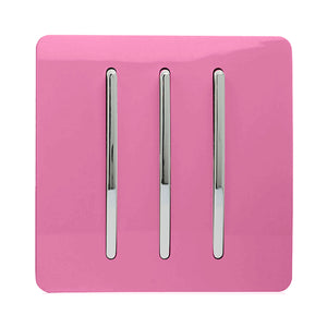 Trendiswitch Artistic Modern 3 Gang 1 or 2 way 10A Rocker Light Switch