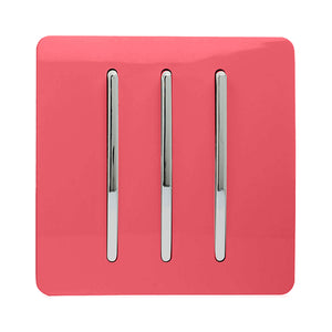 Trendiswitch Artistic Modern 3 Gang 1 or 2 way 10A Rocker Light Switch