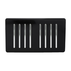 Trendiswitch Artistic Modern 8 Gang 1 or 2 Way 10A Light Switch Twin Plate