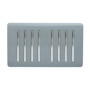 Trendiswitch Artistic Modern 8 Gang 1 or 2 Way 10A Light Switch Twin Plate
