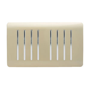 Trendiswitch Artistic Modern 8 Gang 1 or 2 Way 10A Light Switch Twin Plate
