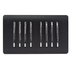 Trendiswitch Artistic Modern 8 Gang 1 or 2 Way 10A Light Switch Twin Plate