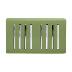Trendiswitch Artistic Modern 8 Gang 1 or 2 Way 10A Light Switch Twin Plate