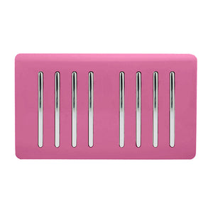 Trendiswitch Artistic Modern 8 Gang 1 or 2 Way 10A Light Switch Twin Plate