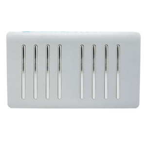 Trendiswitch Artistic Modern 8 Gang 1 or 2 Way 10A Light Switch Twin Plate