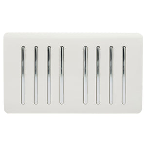 Trendiswitch Artistic Modern 8 Gang 1 or 2 Way 10A Light Switch Twin Plate