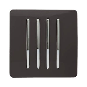 Trendiswitch Artistic Modern 4 Gang 1 or 2 way 10A Rocker Light Switch