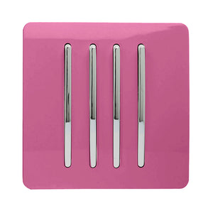 Trendiswitch Artistic Modern 4 Gang 1 or 2 way 10A Rocker Light Switch