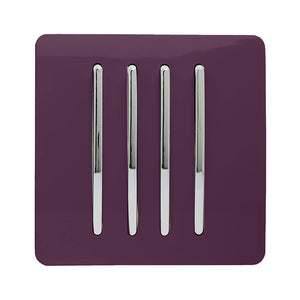 Trendiswitch Artistic Modern 4 Gang 1 or 2 way 10A Rocker Light Switch