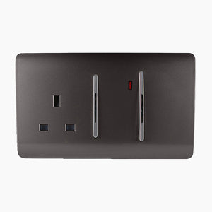 Trendiswitch Artistic Modern 45 Amp Cooker Switch and 13 Amp Plug Socket with Neon