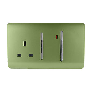Trendiswitch Artistic Modern 45 Amp Cooker Switch and 13 Amp Plug Socket with Neon