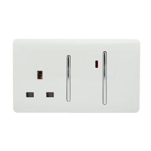 Trendiswitch Artistic Modern 45 Amp Cooker Switch and 13 Amp Plug Socket with Neon