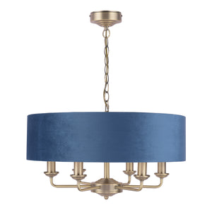 Laura Ashley LA3756237-Q Sorrento 6 Light Pendant Antique Brass/Blue