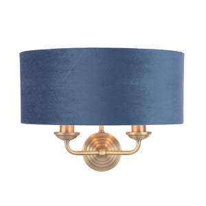 Laura Ashley LA3756238-Q Sorrento Wall Light Antique Brass/Blue