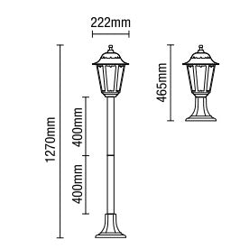 CZ25148BLK Bianca Tall Post Lantern
